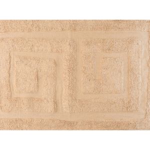 Badmat/badkamerkleed creme beige 80 x 50 cm rechthoekig