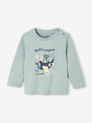 Decoratief T-shirt babyjongen ijsblauw