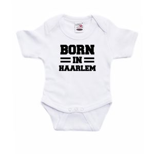 Born in Haarlem cadeau baby rompertje wit jongen/meisje