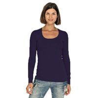 Navy damesshirt lange mouw   -