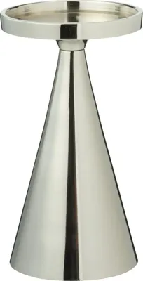 Kandelaar aluminium stompkaars 10x17cm zilver