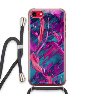 Pink Clouds: iPhone SE 2020 Transparant Hoesje met koord