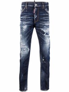 DSQUARED2 jean skinny à effet usé - Bleu