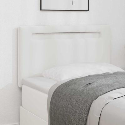 Hoofdbord met LED -striplichten Wandgemonteerd Wit 100 cm PVC