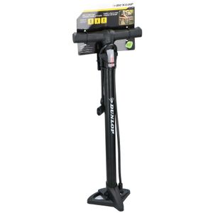 Dunlop Fietspomp staand - met extra ventielen - zwart - H62 cm   -