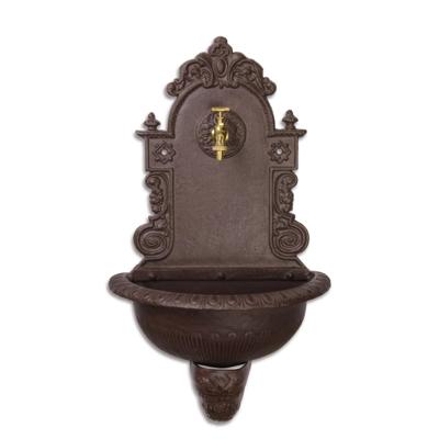 A CATS IRON WALL FOUNTAIN