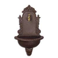 A CATS IRON WALL FOUNTAIN