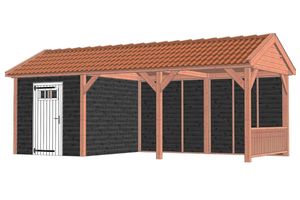 Buitenverblijf Zadeldak Betula 750x350 cm - Combinatie 1