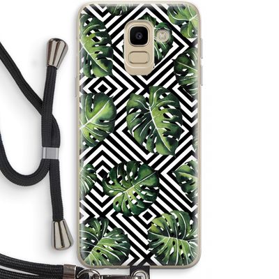 Geometrische jungle: Samsung Galaxy J6 (2018) Transparant Hoesje met koord