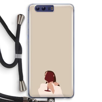 I drink wine: Honor 9 Transparant Hoesje met koord