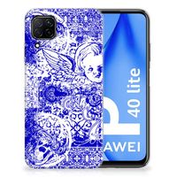 Silicone Back Case Huawei P40 Lite Angel Skull Blauw - thumbnail