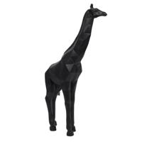 Beeldje Giraf origami stijl - 40 cm - polyresin - zwart - decoratie dier