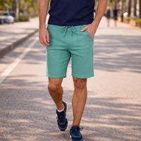 Heren Sweatshort Nes | Middengroen