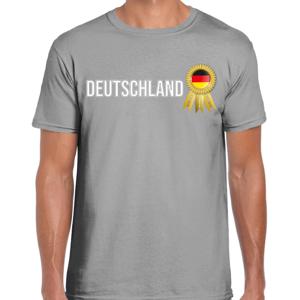 Verkleed T-shirt voor heren - Deutschland- grijs - voetbal supporter - themafeest - Duitsland
