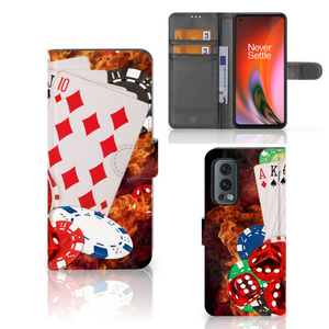 OnePlus Nord 2 5G Wallet Case met Pasjes Casino