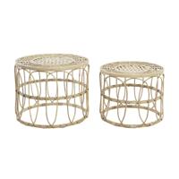 Set van 2 tafels DKD Home Decor Bruin 50 x 50 x 40 cm 50 x 50 x 41,5 cm - thumbnail