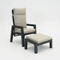 Valerio verstelbare stoel antraciet met hocker