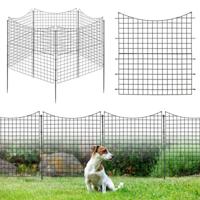5 Stuks Decoratief Tuinhek 98 cm Hoog Metaal Dierenbarrière voor Honden Decoratieve Omheining Vijverhek Roestvrij Zwart