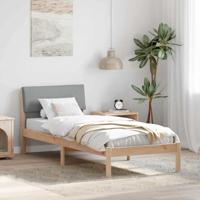 Bedframe Bruin en lichtgrijs 75 x 190 cm Massief grenenhout