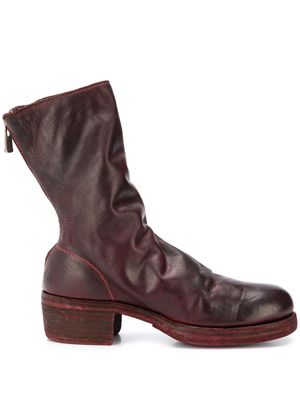 Guidi bottines à effet usé - Marron