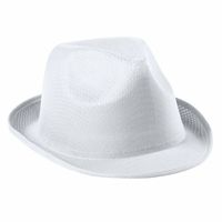 Carnaval verkleed trilby hoedje - wit - polyester - volwassenen/heren/dames   -