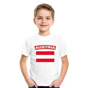 T-shirt met Oostenrijkse vlag wit kinderen