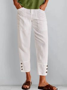 women's cotton linen casual Linen Cotton Loose Plain Pants