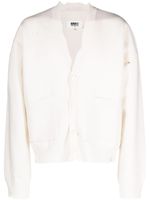 MM6 Maison Margiela cardigan en laine à effet usé - Blanc