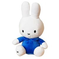 Pluche wit/blauwe Nijntje knuffel 25 cm baby speelgoed   - - thumbnail