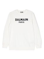 Balmain Kids sweat en coton à logo imprimé - Blanc