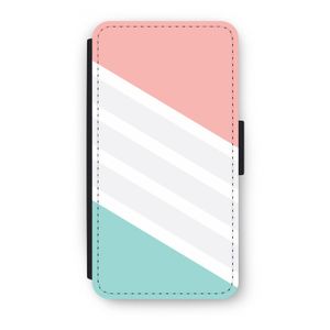 Strepen pastel: iPhone X Flip Hoesje