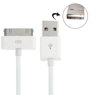 2m USB Double Sided Sync Data / Charging Cable voor iPhone 4 & 4S / iPhone 3 g / 3G / iPad 3 / iPad 2 / iPad / iPod Touch(White)