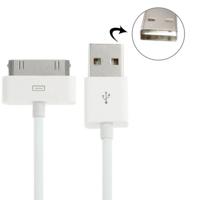 2m USB Double Sided Sync Data / Charging Cable voor iPhone 4 & 4S / iPhone 3 g / 3G / iPad 3 / iPad 2 / iPad / iPod Touch(White)