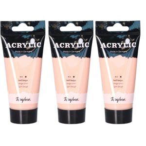 Acrylverf/hobbyverf op waterbasis - 3x - roze - 75 ml - Schilderen/knutselen