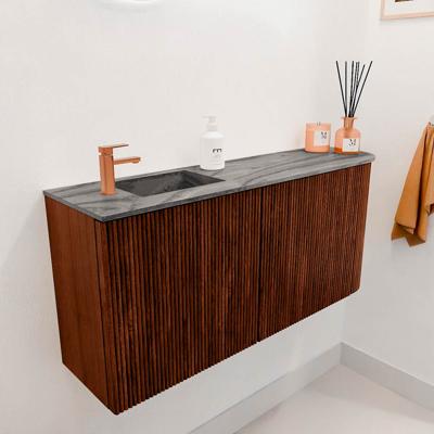 Toiletmeubel Mondiaz Joya Dlux | 91.6 cm | Meubelkleur Ruby | Faye wastafel Sombra Wasbak Links | 1 kraangat