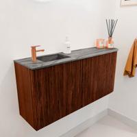 Toiletmeubel Mondiaz Joya Dlux | 91.6 cm | Meubelkleur Ruby | Faye wastafel Sombra Wasbak Links | 1 kraangat