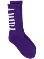 AMIRI intarsia-knit logo socks - Violet