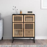 Dressoir 60x30x75 cm bewerkt hout zwart