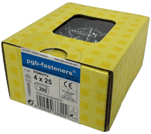 pgb-Europe PGB-FASTENERS | Spaanplaatschroef VK-T Ø 4,0x25 Zn | 200 stuks - PGWVTV001004000253