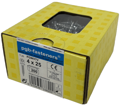 pgb-Europe PGB-FASTENERS | Spaanplaatschroef VK-T Ø 4,0x25 Zn | 200 stuks - PGWVTV001004000253