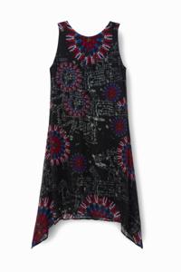 Asymmetrische jurk van viscose - BLACK - XS
