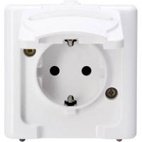 Kopp 103302007 BlueElectric Compleet Wandcontactdoos met randaarde en klapdeksel spatwaterdicht Arctisch-wit 1 stuk(s)