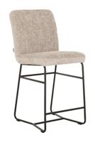 MUST Living Barstoel 'Zola' Chenille, kleur Zand