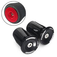 TOSEEK 1 paar mountainbike Stuur handvatten caps end plug aluminiumlegering fiets balk uiteinden plug (zwart)