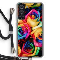 Neon bloemen: Samsung Galaxy S21 FE Transparant Hoesje met koord Neon bloemen: Samsung Galaxy S21 FE Transparant Hoesje met koord