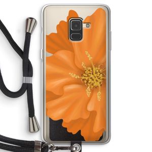 Orange Ellila flower: Samsung Galaxy A8 (2018) Transparant Hoesje met koord