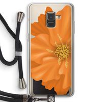 Orange Ellila flower: Samsung Galaxy A8 (2018) Transparant Hoesje met koord