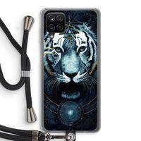 Darkness Tiger: Samsung Galaxy A12 Transparant Hoesje met koord