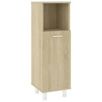 The Living Store Badkaast - Sonoma eiken - 30 x 30 x 95 cm - 3 schappen - 1 deur