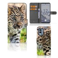 Nokia X30 | Telefoonhoesje | Met pasjeshouder | Baby Luipaard